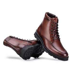Bota Masculina Casual Fascar Marrom Em Couro