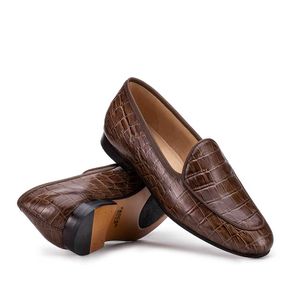 Mocassim Feminino Fascar Marrom Salto Baixo Em Couro