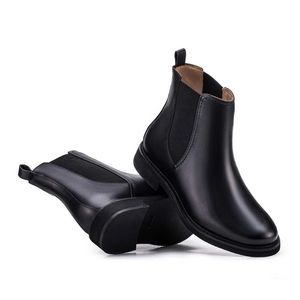 Bota Casual Feminina Fascar Chelsea Preta Salto Baixo Em Couro