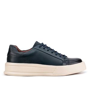 Tênis Masculino Casual Fascar Izi Azul Em Couro