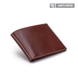 Carteira Masculina Fascar Marrom Em Couro Com Proteção Rfid