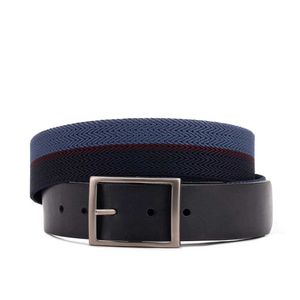 Cinto Masculino Casual Fascar Azul Em Lona Flexível e Couro