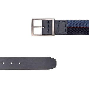 Cinto Masculino Casual Fascar Azul Em Lona Flexível e Couro