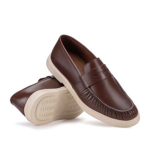 Mocassim Masculino Casual Fascar LITE Marrom em Couro