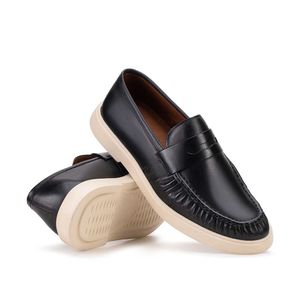 Mocassim Masculino Casual Fascar LITE Preto em Couro