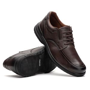 Sapato Masculino Social Derby Fascar Izi Marrom Em Couro